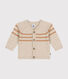 Knitted cardigan containing wool