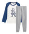 Boys' Ribbed Pyjamas SUBWAY grey/MULTICO white