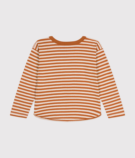 Children's Long-Sleeved Stripy Tube Knit T-Shirt ECUREUIL /AVALANCHE