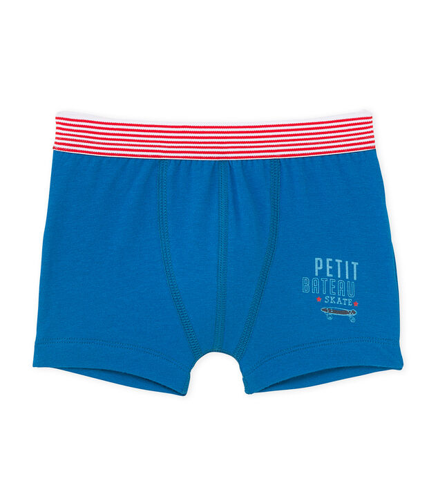 Boy's patterned boxer Mykonos blue