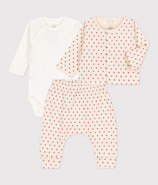 Babies' Graphic Print Tube Knit 3-Piece Set MARSHMALLOW white/MULTICO white