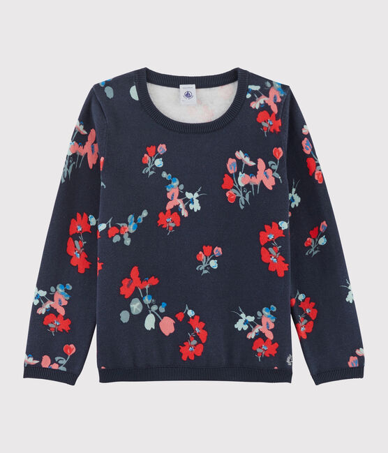 Girls' Cotton Pullover SMOKING blue/MULTICO white