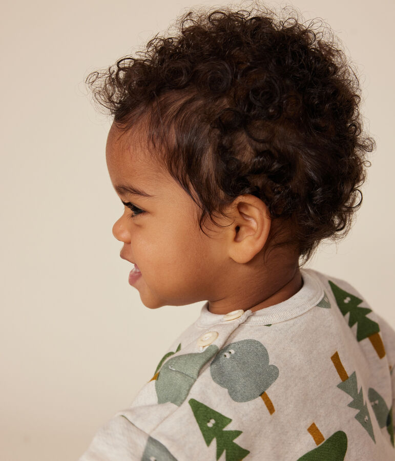 Babies' fleece sweatshirt MONTELIMAR beige/MULTICO white