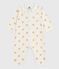 Babies' footless golden heart-print cotton pyjama suit MILK /DORE