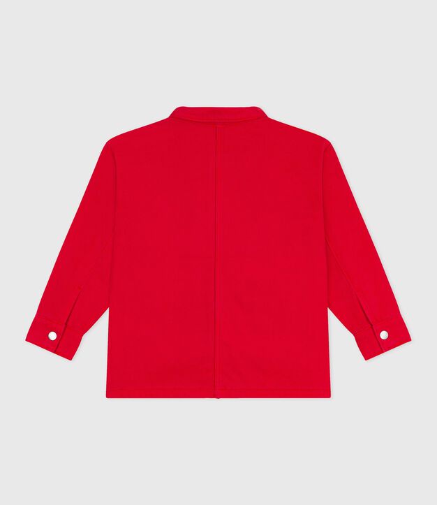Children's jacket in plain cotton red