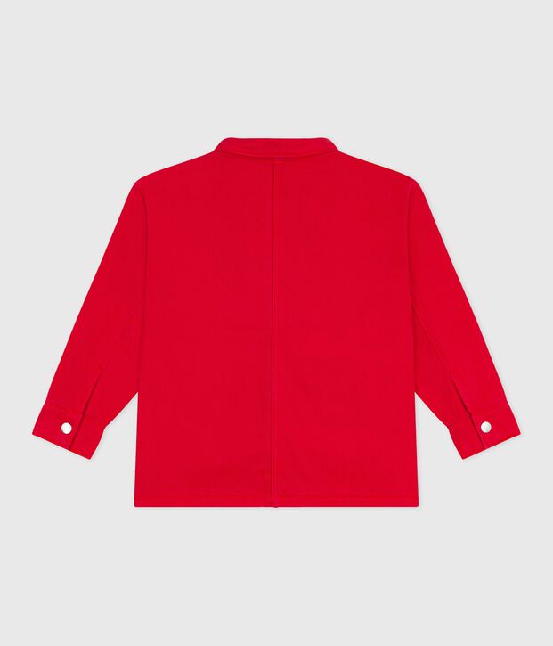 Children's jacket in plain cotton red