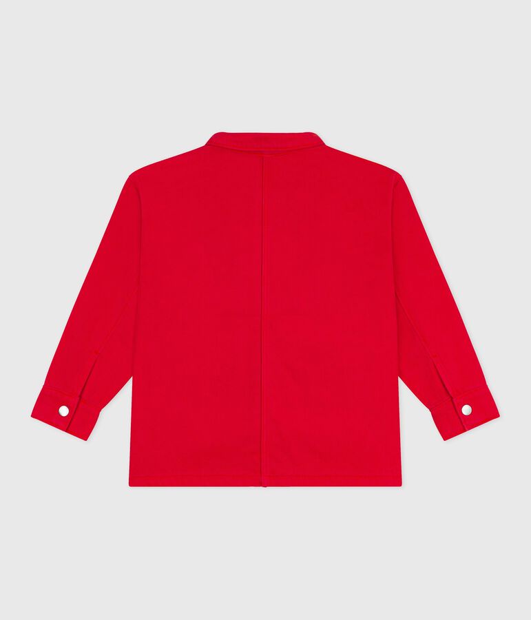 Children's jacket in plain cotton red