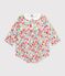 Babies' flower print cotton playsuit white/multicolor