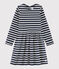 Girl's Long-sleeved Dress SMOKING blue/MARSHMALLOW white