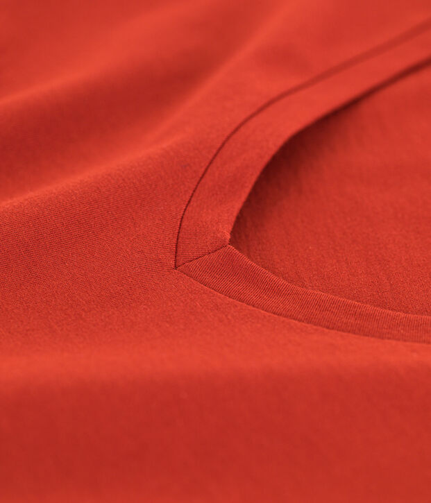 Women's Straight V-Neck Cotton T-Shirt red