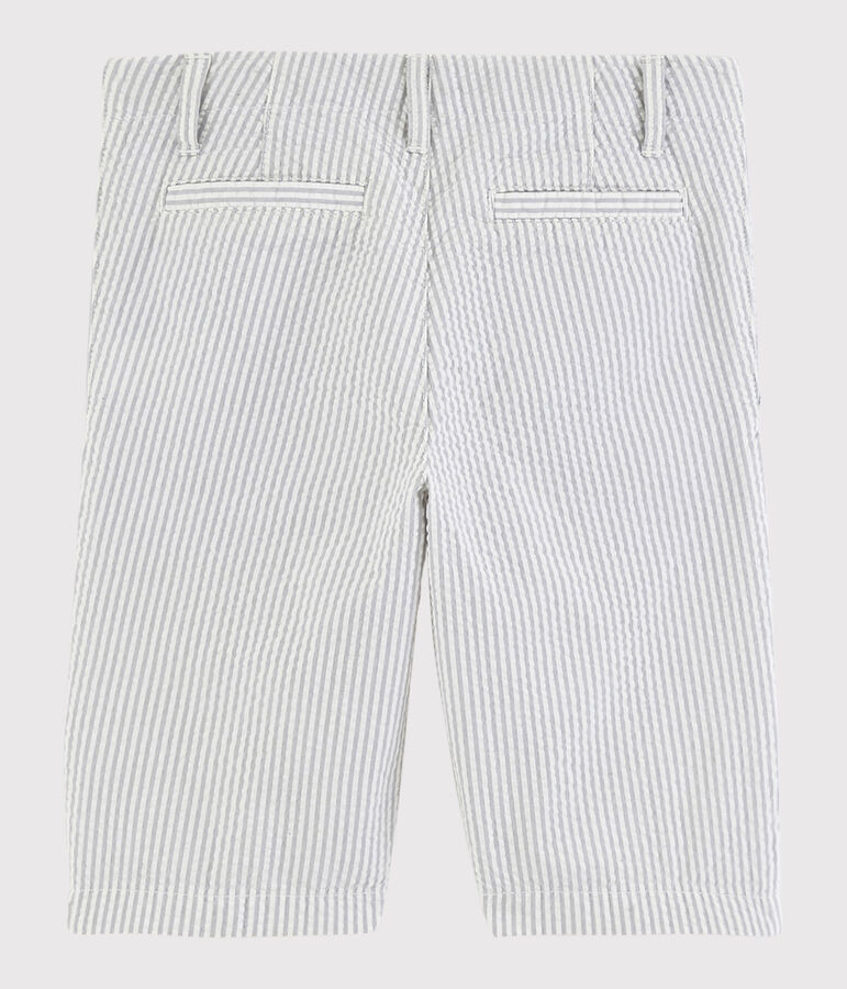 Boys' Seersucker Bermuda Shorts grey/white