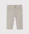 Baby boys' striped trousers MINERAI grey/LAIT white