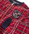 Girls' Tartan Baseball Jacket TERKUIT red/MULTICO white