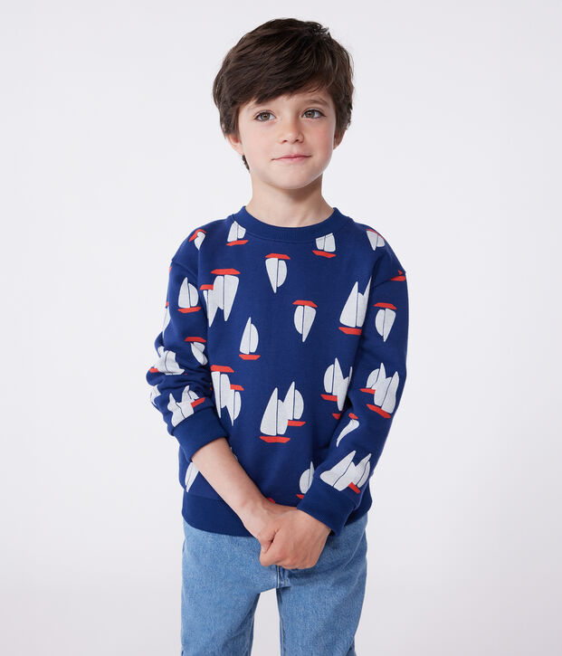 Children's printed cotton sweatshirt blue/multicolor