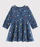 Baby girl's long-sleeved dress MEDIEVAL blue/MULTICO white