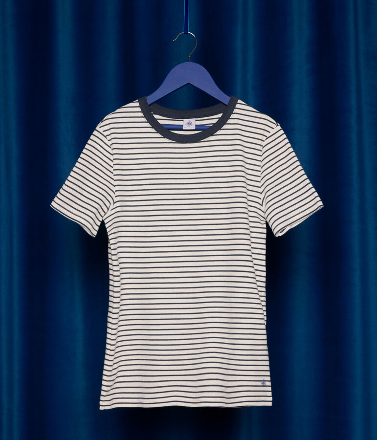 Women's Iconic Striped Cotton T-Shirt white/blue