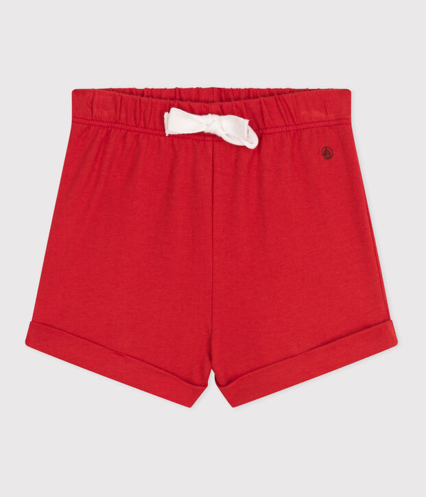 Babies' plain cotton shorts red