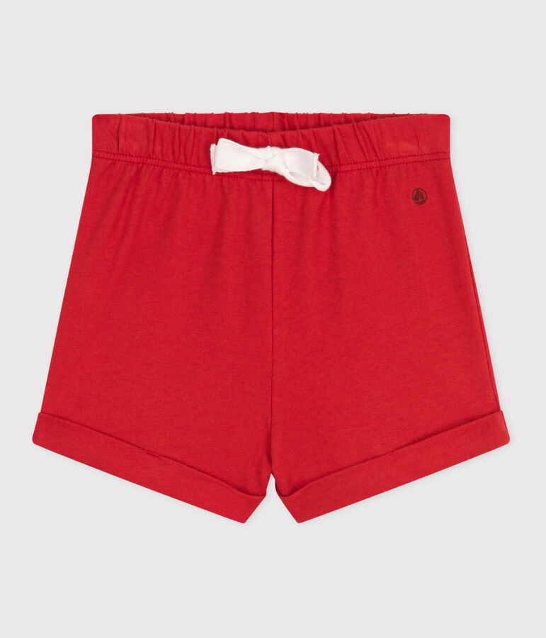 Babies' plain cotton shorts red