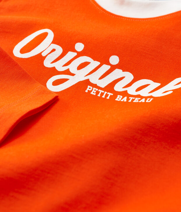 Boys' Long-Sleeved Cotton T-Shirt orange