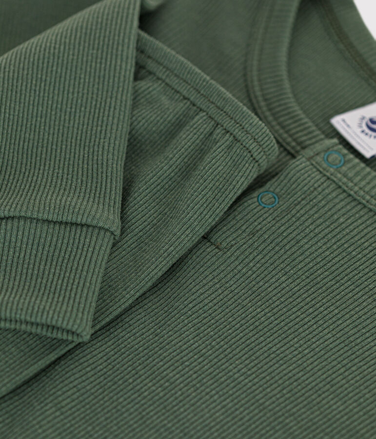 Children's Unisex Plain Cotton/Tencel Pyjamas green