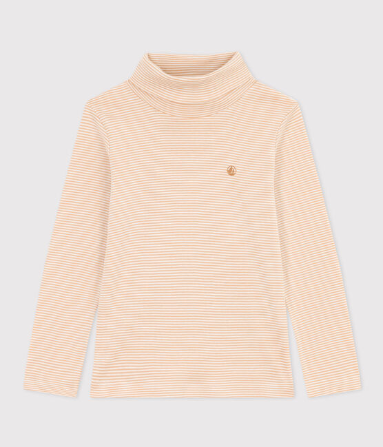 Children's Unisex Stripy Cotton Polo Neck TOURONE /MARSHMALLOW