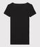 Women's Fine Rib Knit T-Shirt NOIR black