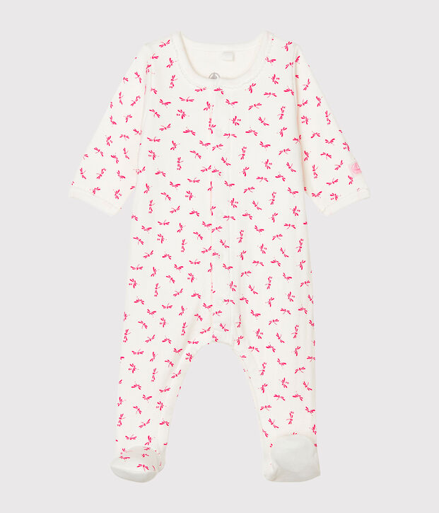 Baby Girls' Tube Knit Bodyjama white/pink