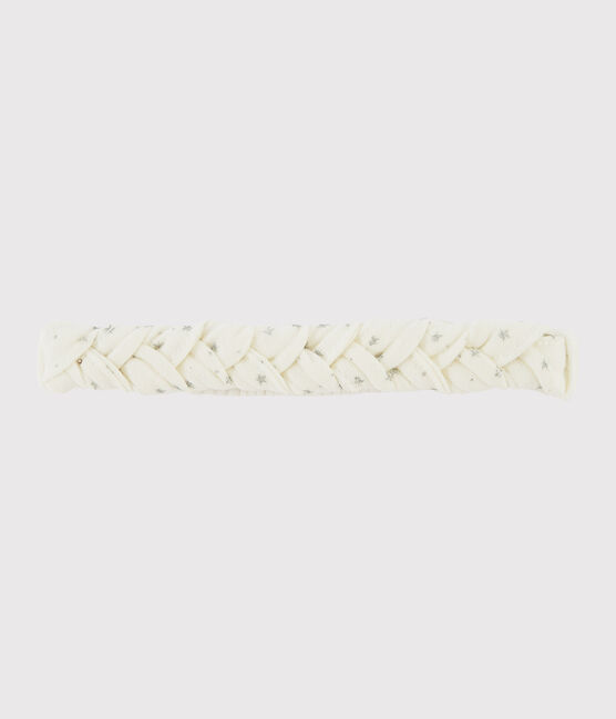 Baby girl's headband MARSHMALLOW white/ARGENT grey