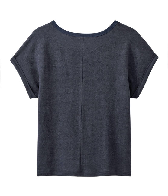Women's flowing linen tee SMOKING blue