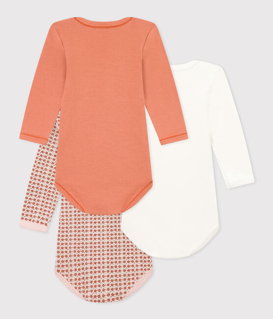 Babies' Floral Long-Sleeved Cotton Bodysuits - 3-Pack variante 1