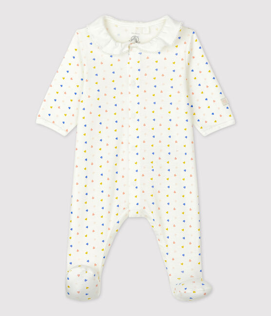 Babies' Organic Cotton Sleepsuit MARSHMALLOW white/MULTICO white