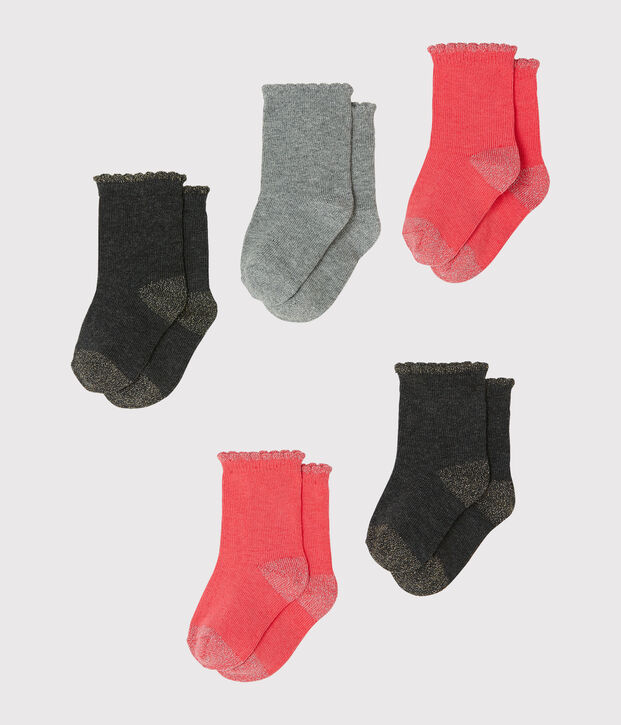 Baby Girls' Basic Socks - 5-Piece Set multicolor
