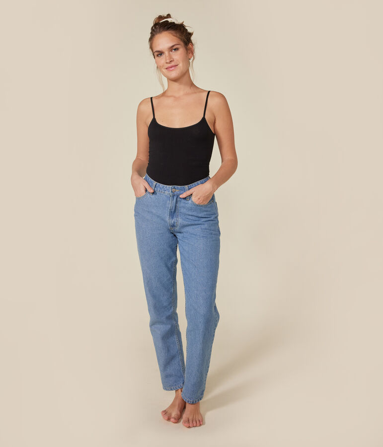 Women's Cotton and Elastane Bodysuit black