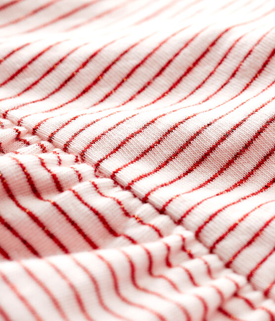 Baby Girls' Short-Sleeved Stripy Tube Knit Blouse FLEUR pink/COPPER pink