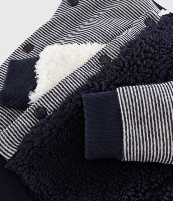 Baby boy's reversible cardigan SMOKING blue/MARSHMALLOW white