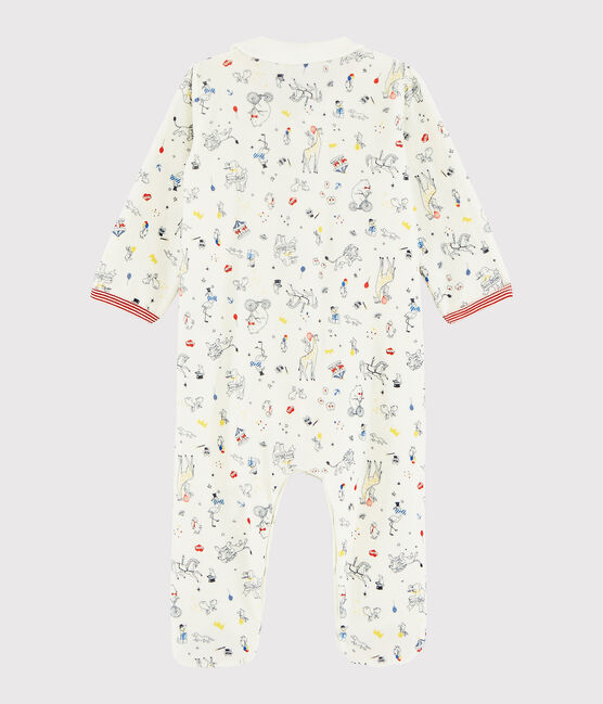 Baby Boys' Velour Sleepsuit MARSHMALLOW white/MULTICO white