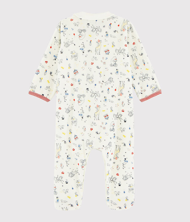 Baby Boys' Velour Sleepsuit white/multicolor