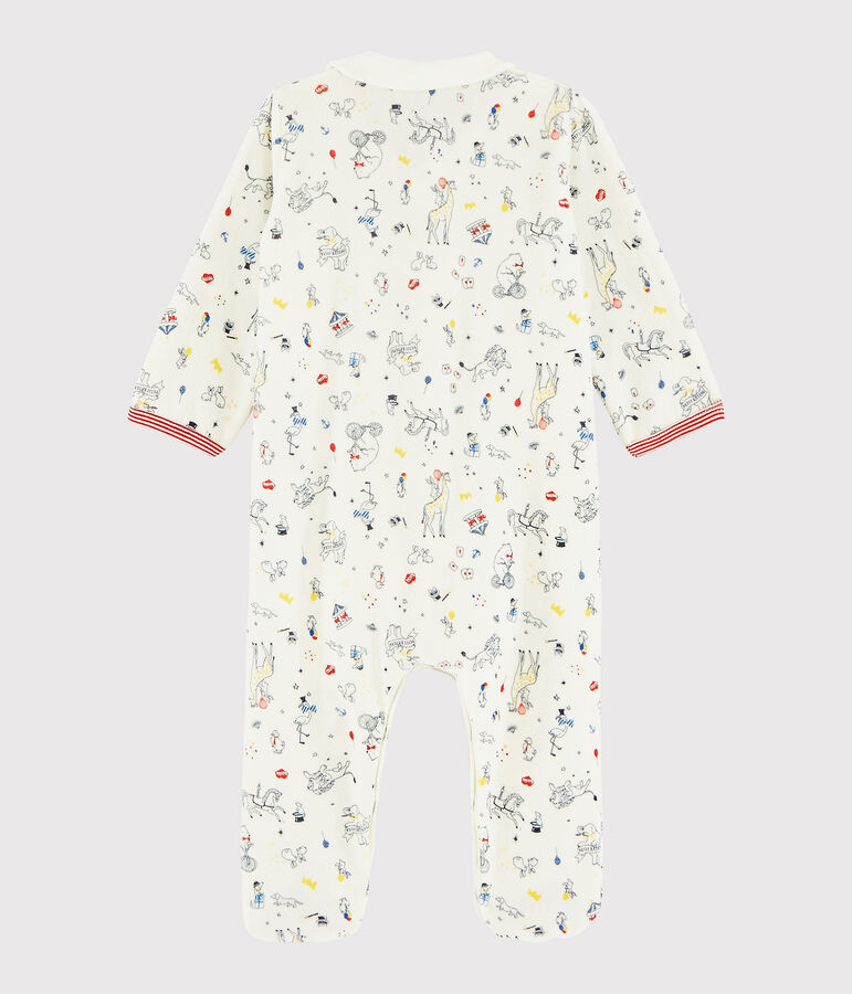Baby Boys' Velour Sleepsuit white/multicolor