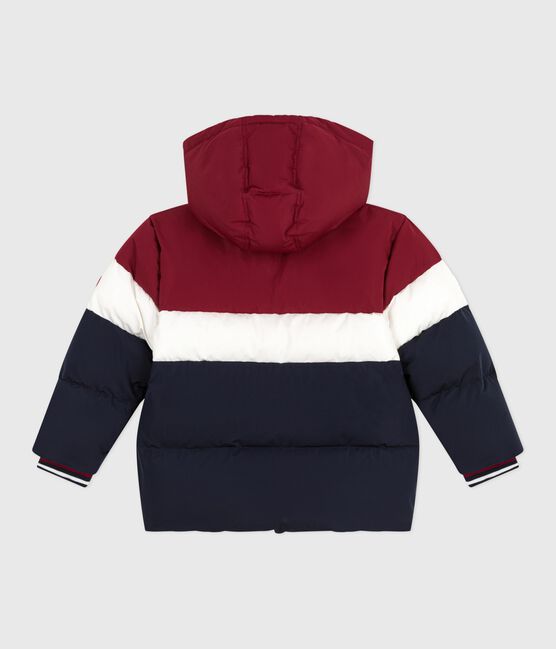 Children's plain colourblock puffer jacket SMOKING blue/MULTICO white