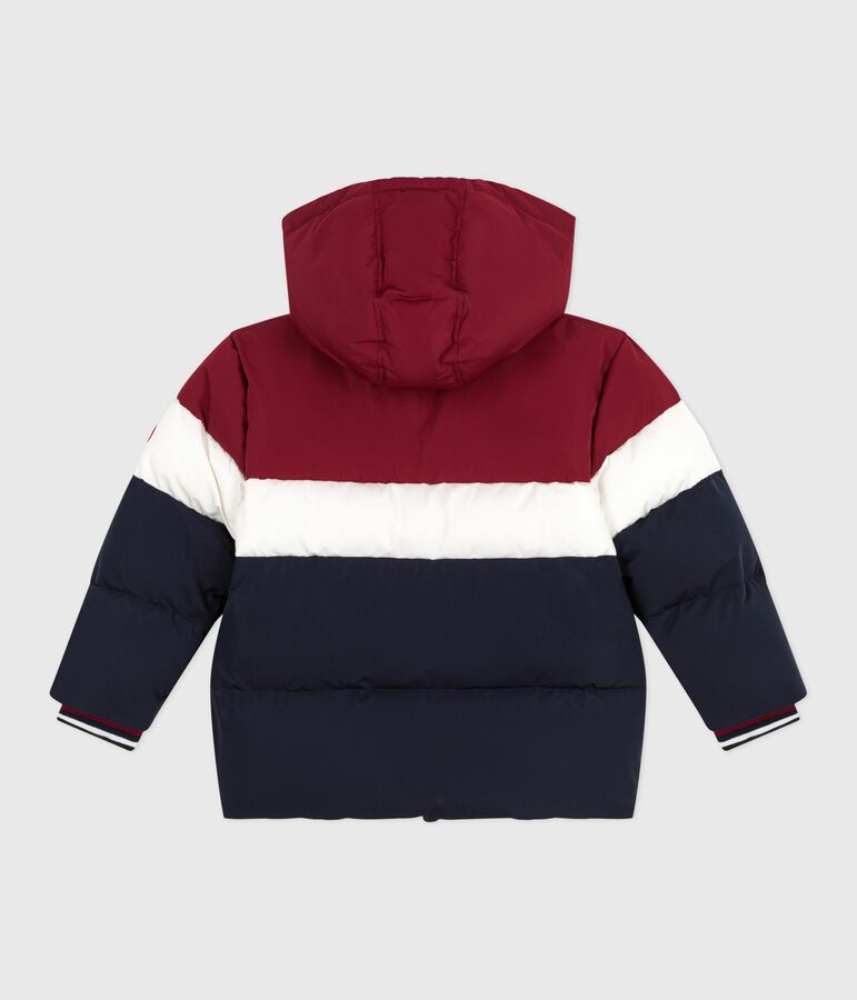 Children's plain colourblock puffer jacket SMOKING blue/MULTICO white