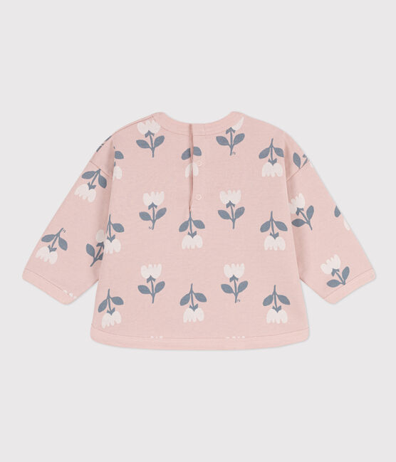 Babies' Floral Fleece Sweatshirt SALINE pink/MULTICO white