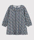 Girls' Long-Sleeved Floral Cotton Gauze Dress