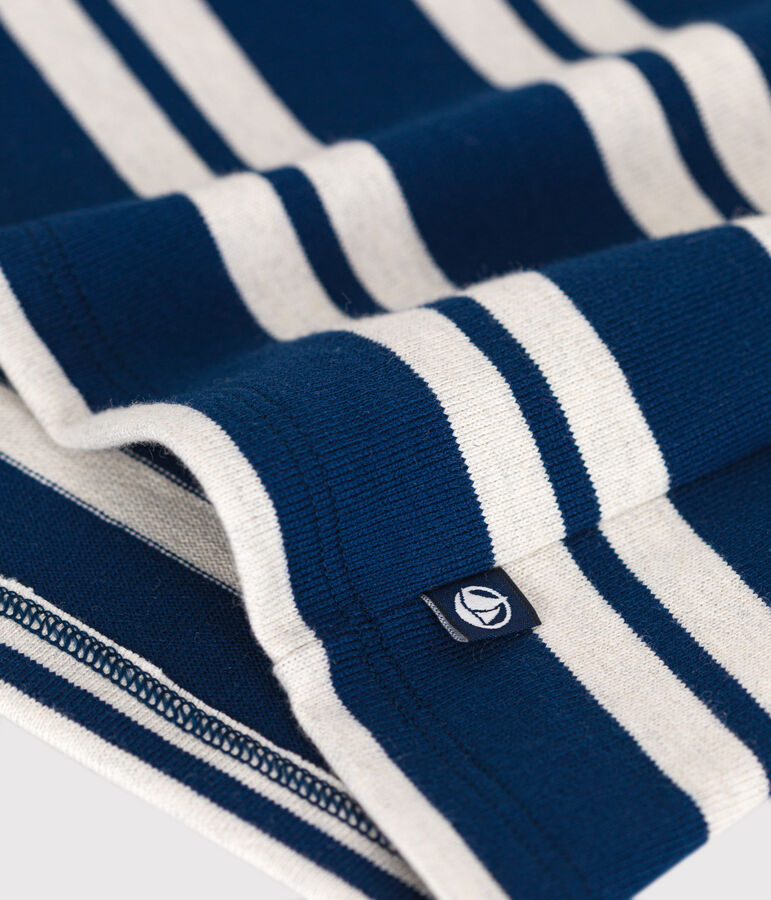 Boys' thick cotton sweatshirt blue/beige