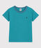 Boys' Striped Cotton T-Shirt LAVIS green/VERDE blue