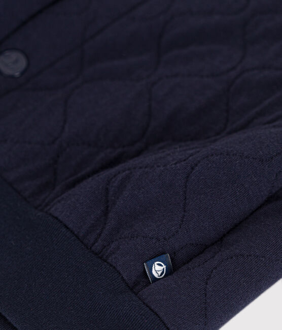 Babies' Quilted Tube Knit Baseball Jacket SMOKING blue