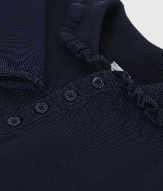 Girls' long-sleeved knitted dress SMOKING blue
