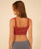Women's Plain Cotton and Elastane Bra FAMEUX brown