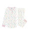 Girls' High-Rise Double-Sided Jersey Pyjamas MARSHMALLOW white/MULTICO white