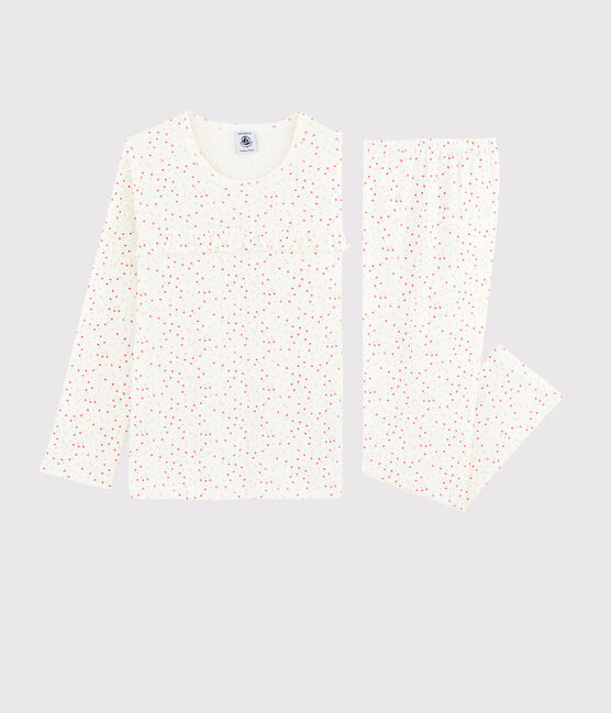 Girls' Multicoloured Spots Organic Cotton Pyjamas MARSHMALLOW white/MULTICO white