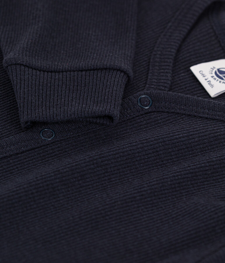 Footless Cotton and Lyocell Sleepsuit blue